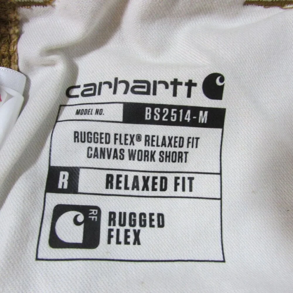 Carhartt Men's Rugged Flex Relaxed Fit Canvas Work Shorts Hickory BS2514